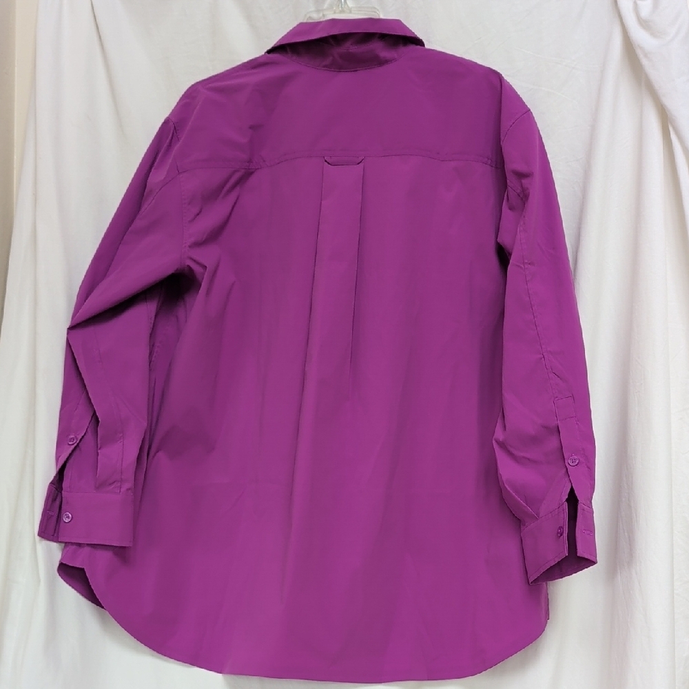 Athleta oversize vibrant magenta poplin shirt - Picture 5 of 8